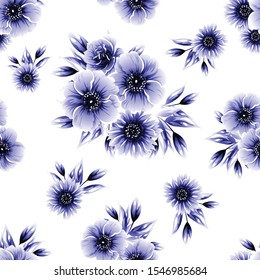 Flower print. Elegance seamless pattern.