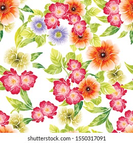 Flower print. Elegance seamless pattern.