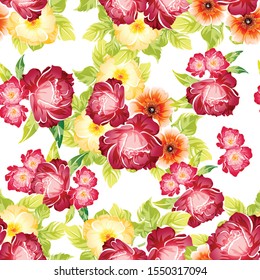 Flower print. Elegance seamless pattern.