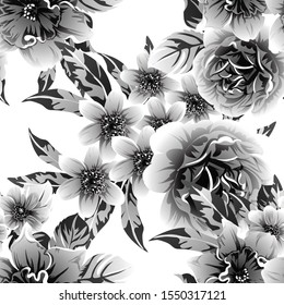 Flower print. Elegance seamless pattern.