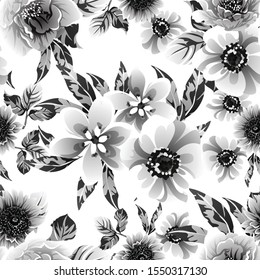 Flower print. Elegance seamless pattern.