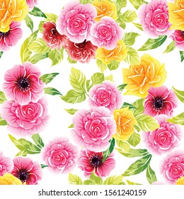 Flower print. Elegance seamless pattern.