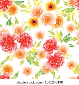 Flower print. Elegance seamless pattern.