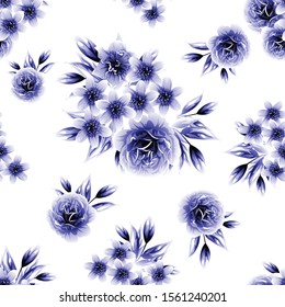 Flower print. Elegance seamless pattern.