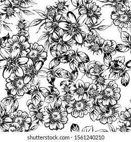 Flower print. Elegance seamless pattern.