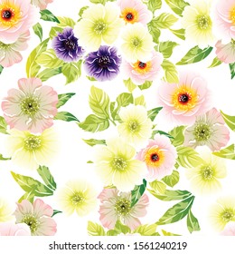 Flower print. Elegance seamless pattern.