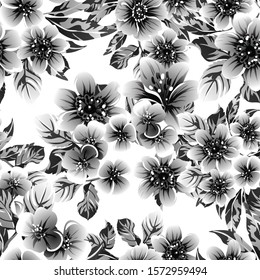 Flower print. Elegance seamless pattern.