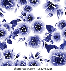 Flower print. Elegance seamless pattern.