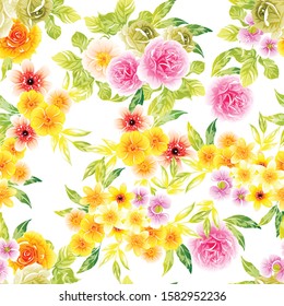 Flower print. Elegance seamless pattern.