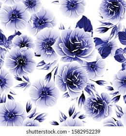 Flower print. Elegance seamless pattern.