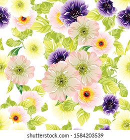 Flower print. Elegance seamless pattern.