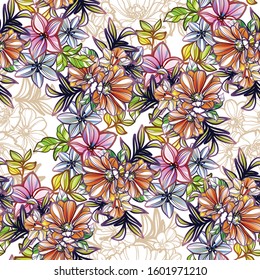 Flower print. Elegance seamless pattern.