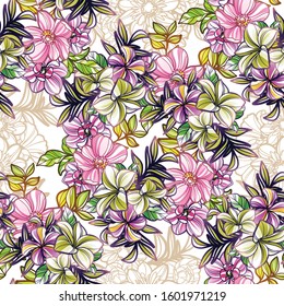 Flower print. Elegance seamless pattern.