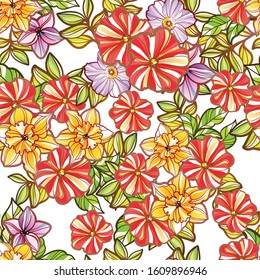 Flower print. Elegance seamless pattern.