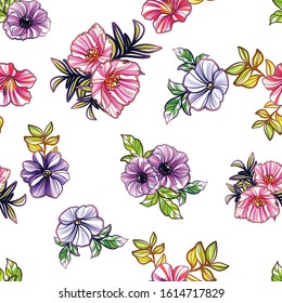 Flower print. Elegance seamless pattern.