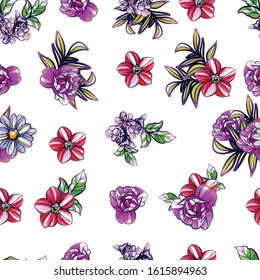 Flower print. Elegance seamless pattern.