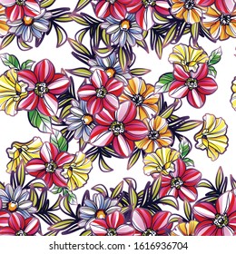 Flower print. Elegance seamless pattern.