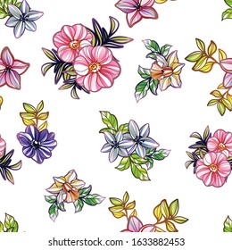 Flower print. Elegance seamless pattern.