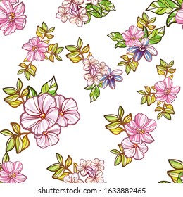 Flower print. Elegance seamless pattern.