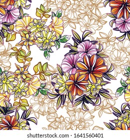 Flower print. Elegance seamless pattern.