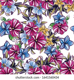 Flower print. Elegance seamless pattern.