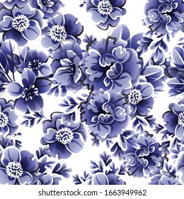 Flower print. Elegance seamless pattern.