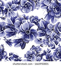 Impresión de flores. Elegancia sin fisuras.