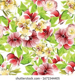 Flower print. Elegance seamless pattern.