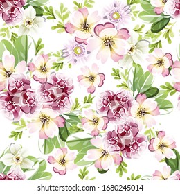 Flower print. Elegance seamless pattern.