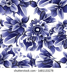 Flower print. Elegance seamless pattern.