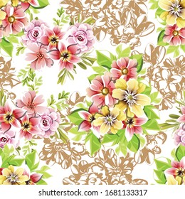 Flower print. Elegance seamless pattern.