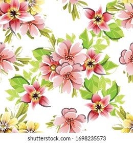 Flower print. Elegance seamless pattern.