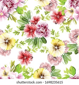 Flower print. Elegance seamless pattern.