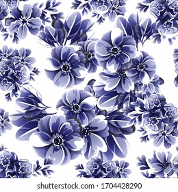 Flower print. Elegance seamless pattern.
