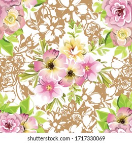Flower print. Elegance seamless pattern.