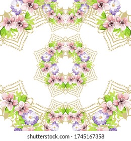 Blumendruck. Elegantes, nahtloses Muster.