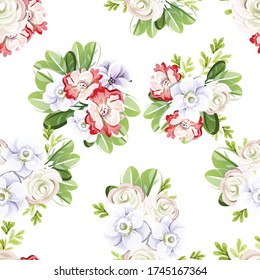Flower print. Elegance seamless pattern.