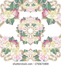 Impresión de flores. Elegancia sin fisuras.