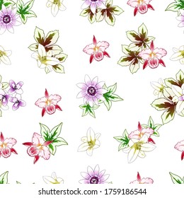 Flower print. Elegance seamless pattern.