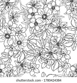 Flower print. Elegance seamless pattern.