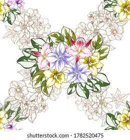 Flower print. Elegance seamless pattern.