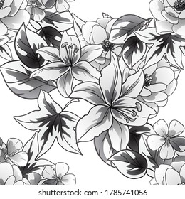 Flower print. Elegance seamless pattern.