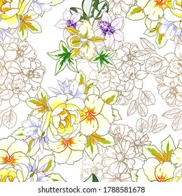Impresión de flores. Elegancia sin fisuras.