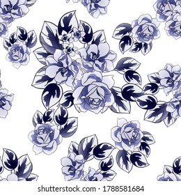 Flower print. Elegance seamless pattern.