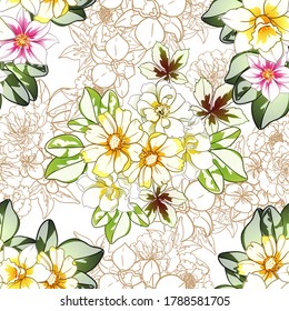 Flower print. Elegance seamless pattern.