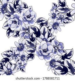 Flower print. Elegance seamless pattern.