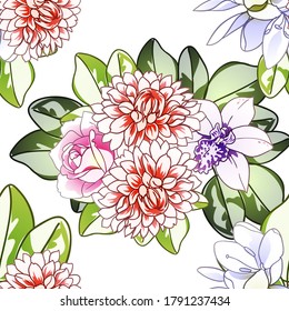 Impresión de flores. Elegancia sin fisuras.