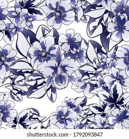 Impresión de flores. Elegancia sin fisuras.