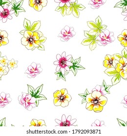 Flower print. Elegance seamless pattern.