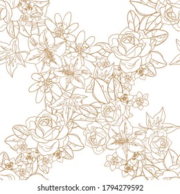 Flower print. Elegance seamless pattern.